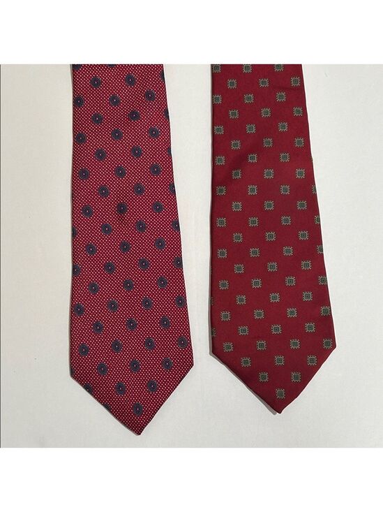 Christian Dior Other - Christian Dior Elegant Red Patterned Ties Set of 2. Vintage. Preowned